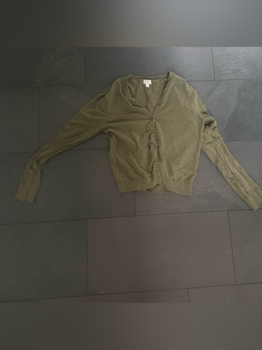 Jcrew Olive Green Button-Front Women's Cardigan